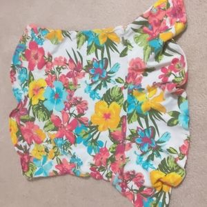 Garage floral strapless peplum top - brand new